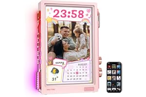 Cornice Digitale Divoom Times Frame 10.1" WLAN con App & 64GB, Display HD IPS 1280×800, Decorazione Pixel-Art RGB per Nerd Casa (Rosa)