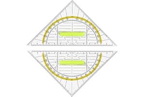 YPYMOD 2 Stück Geodreieck mit Griff 16 cm, Flexibel Geo Kreisschablone, Geeignet für Den Einsatz im Schulbüro