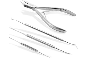 Otto Herder Manicure Set di pinze per unghie per pedicure, lime per angoli e levetta angolare, contro unghie incarnite, kit professionale per la cura delle unghie in acciaio inox