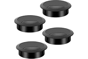 Dawenur 4Pcs Kabeldurchführung Schreibtisch 60mm Kabeldurchlass Kunststoff Kabeldurchführung Schwarz für Tisch Office Schreibtische