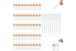 PACUM Lot de 50 mini Bouteilles à Pipette en verre Transparent de 3 ml avec Pipette Comptegouttes mini Flacons Compte Gouttes vides en Verre Mini Flacon Compte Goutte，pour Huiles Essentielles Aromathérapie