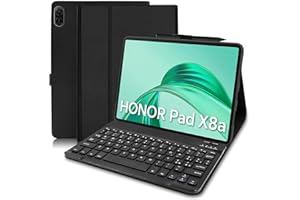 COEZFE Custodia con Tastiera per Honor Pad X8a 11 Pollici 2024, Slim Cover con Bluetooth Tastiera [Layout Italiano] per Honor Pad X8a 11 Pollici, Custodia Tastiera per Honor Pad X8a 11” 2024, Nero