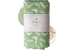 PEKEL'S PEKEL’S Manta de Muselina Bebé 120x110 cm | 100% Algodón Suave y Transpirable | Paño Grande Envolvente para Recién Nacido, Cuna, Carrito o Regalo Baby Shower (Verde)