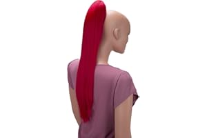 CAISHA by PRETTYSHOP 60cm Coda Capelli Stella Con Pinza Capelli Lungo Capelli Extensions Finta Per Donna Liscio Rosso H636