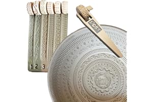 POTT'R 6 x Potter’s 12mmx25mm Border Texture Pattern Roller Stamps [Pattern Set 1] for Banding on Wheel Thrown Clay Pottery Vessels – Handle Included