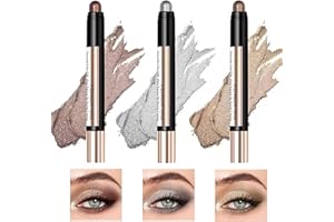 OHSN Fard a Paupiere Creme 3 Couleurs Fard à Paupiere Paillette Crayon Ombre a Paupiere Creme Ensemble D'ombre à Paupières Cream Shimmer Eyeshadow Stick Maquillage d'Ombre à Paupières Longue Durée