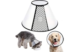 WYFCR Pet Cone Recovery, Grand Chien réglable Elizabeth Recovery Collier de Protection pour la cicatrisation Post - opératoire des plaies, Coupe des Ongles, (Tour de Cou 33-38cm)