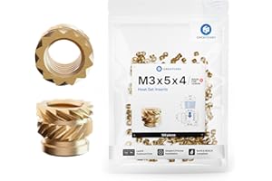 CNC KITCHEN Inserto filettato originale per stampa 3D, M3 x 5 x 4, prodotto per Voron, 100 pezzi senza piombo e cadmio
