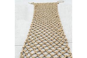 BZPOVB Red de Cuerda de Cáñamo para Seguridad y Decoración, Escalera de Cuerda para Niños y Mascotas, Red de Cuerda Versátil, Red Protectora para Barandillas de (Size:1mx2m(3.2x6.5ft),Color:Diamond Mesh)