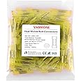 Heat Shrink Butt Connectors, 50Pcs 12-10 AWG Yellow Insulated Waterproof Electrical Wire Connectors Automotive Marine Grade Wire Crimp Terminals Butt Splices, Ideal for Boat, Truck, Stereo - Yellow