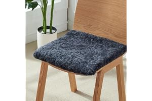 HC&WT fårskinnsdyna, kort lockig päls stolsdyna supermjuk bilsätesöverdrag halkfri naturlig ullmatta kontorsbordsstol palldyna (Dark Grey,Square 35 * 35cm(13.7 * 13.7 inch))