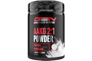 GEN GERMAN ELITE NUTRITION AAKG - 500 g - L-Arginine Alpha-Cétoglutarate (2:1) - Solubilité optimale - Végan - Poudre pure sans additifs - Acide aminé d’arginine premium - German Elite Nutrition
