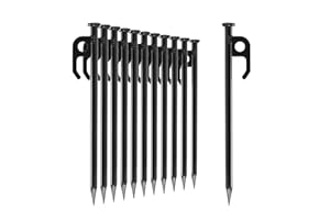 COM-FOUR® 12x piquets de Tente en Acier - piquets Longs et Robustes pour Le Camping et l'extérieur - idéal pour Les sols normaux et durs - 20 cm