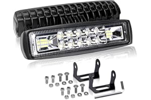 AUXTINGS 6 inch LED Work Light Bar, 24W LED Driving Lamp Spot Flood Light 12V 24V Headlight with Mounting Bracket for 4x4 Offroad Truck SUV ATV Tractor Motor,2 Pieces