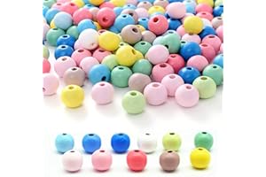 Hezhou 1000 Pezzi Perline di Legno 8mm Perline Legno Perline Legno Rotonde Perline Naturali Kit per Decorazioni Artigianali Fai-da-Te Palline di Legno Colorate Miste Perline Fatte a Mano Gioielli