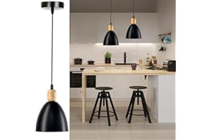 ZTWLEED Lampadario a Sospensione - E27 Lampadario Cucina Nera Lampadario Cucina a Sospensione Regolabile in Altezza 105 cm per Sala da Pranzo Soggiorno Sala studio （Senza Lampadina）