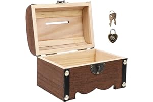 VICASKY Vintage Holz Schatztruhe mit Schloss Speicher Hobby Erhaltung Rustikale Dekorative Holz Vintage Münzkassette für Kinder Erwachsene