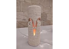 Ariete 2 in 1 Portacandela e Lume LED in Pietra Leccese Fatto a Mano in Italia - Confezione Regalo, Candela, Luce LED, Batter