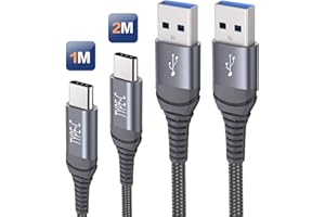 BOBEITE Cavo USB C Carica Rapida, Cavo USB Tipo C [1M 2M] Nylon Intrecciato Cavo Caricabatterie Ricarica Rapida per Samsung S10 S20 S21 S9 S8 Plus A40 A50 A70 A20e,Huawei P9 P20 P10 P30,Xiaomi Mi 9 Mi A2 Mi 8