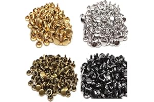 GUILOPOER Remaches de doble tapa 4 colores 640 juegos de remaches de doble tapa remache metal artesanía reparación remaches picos decoración para bricolaje cuero artesanía reparación guantes Snap Fastener