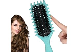 LAMVPINY Bouncehair Curl Brush,Curl Defining Brush,Brosse à cheveux en poils de sanglier Brosse de coiffage pour démêler,Mettre en forme,Définir les boucles pour les femmes et les hommes