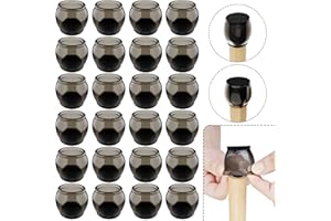 Herboom 24 Stück Schutzkappen, 25-30mm Silikon Stuhlbeinkappen für Stuhlbeine mit Filz, Möbelmatte Für Hartholzböden Stuhlbeinkappen Schwarz Schutzkappen für Rund Stuhlbeine,