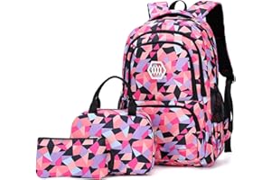 IVYH Cartable Filles, Sac à Dos Enfant Primaire Sets de Sac d'école 3 en 1 Sacs à Dos Loisir Cartables Scolaires pour Garçons Adolescent