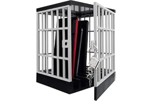 Gemaxvoled Cell Phone Jail Lock Box, Gold Mobile Phones Prison Lockable Cage for Classroom Family Time Party (Grey)
