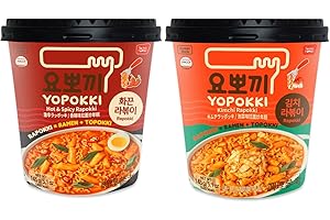 MiFan Tteokbokki Box – Cup di Gnocchi di Riso Coreani Istantanei | Gusti Misti a Scelta – Cibo Coreano Originale in Cup – 4 o 8 Porzioni (2 Pezzi, Rabokki 2 Gusti)