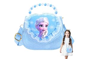 HEARTSKING Handtasche Mädchen, Tasche Mädchen Kinderhandtasche Cartoon Umhängetasche mit Verstellbarem Gurt, Reisen Geschenke(Rosa/Lila/Blau)