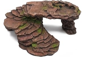 NOMAL Svauoumu Turtle Basking Platform Reptile Hide Habitat Bearded Dragon hide Basking Platform Resin Ramp Habitat Terrarium Decoration