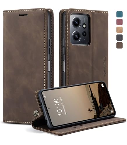 Mulbess Leder-Hülle Für Xiaomi Redmi Note 12 Pro 5G – Klapphülle Mit Kartenfach, Magnetverschluss & Ständerfunktion (grau)