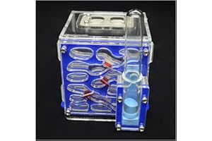 MTFZD Nid Fourmis Bricolage 5 Couches Nid Fourmis Acrylique Fourmi Ferme Atelier Fourmilière pour Animaux Compagnie Château Maison Fourmis avec Château d'eau Hydratant Villa 8 * 8 * 10 Cm (Color : Blue)