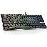KLIM Dash TKL – Clavier Mécanique TKL avec Switch Red Low Profile pour Les Professionnels et Gamers + Rétroéclairage RGB + St