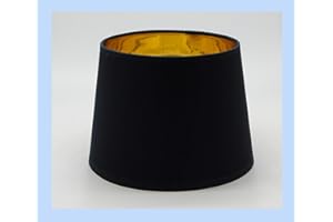 PAOLO ROSSI Paralume coprilampada tronco cono d40 in tessuto nero interno oro - produzione propria - made in Italy