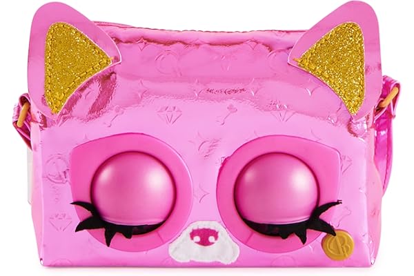 Purse Pets, Metallic Mood, Flashy Frenchie, Animal et Sac à bandoulière interactif avec Plus de 30 Effets sonores et réactions, Jouets pour Filles