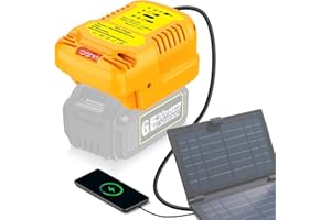 MAKBOS Solar Ladegerät für Dewalt 20V Akku,Tragbar,Outdoor-Arbeit,Camping