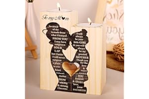 VETBUOSA Mum Birthday Gifts, Gifts for Mum, Birthday Gift for Mums, Ideal Mums Gift for Birthdays Christmas Mothers Day, Presents for Mummy, Best Mummy Presents from Daughter, Wooden Candleholder