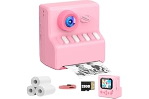 Camara de Fotos Instantaneas Niños: HODDRCCN 40MP Camara Fotos Infantil Instantanea Rosa - Incluye Tarjeta de 32G y Correa Portátil - Juguete Regalo Navideño de Cumpleaños para Niñas de 3 a 14 Años