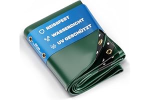 ‎NEMAXX NEMAXX® Premium Abdeckplane Wasserdicht [300x400cm] – UV Beständige [650 g/m²] LKW Plane mit Ösen, PVC Gewebeplane für Holz, Garten, Dach & BAU – Winterfeste Schutzplane – Grün – 12m²