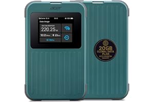 Acer Connect M4 5G Mobile Hotspot | WiFi 6 Dual Band | Connect up to 16 Devices | Access Networks in 135+ Countries I 2.4” Touchscreen | 8000mAh Battery | Tri SIM | Rugged IP68 | USB-C Fast Charging