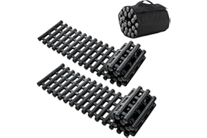 TANGZON 2PCS Recovery Traction Boards, Portable Emergency Traction Tracks for Off-Road Sand/Mud/Snow, Heavy Duty Traction Tire ladder Mat for Car Van AUV Truck (100 x 21 x 3 cm)
