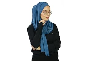 LAMIS HIJAB Hijab Foulard à Enfiler avec ouvertures pour lunette pour femme musulmane voilée châle islamique voile enfilable HE500