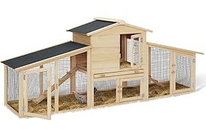 Probache - Poulailler VIP avec clapier Double XXL en Bois