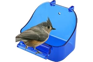 HILEYU Bagno Uccelli Bagnetti per Uccelli Gabbia Vasca con acqua Scatola Vaschetta per uccellini per gabbia Vaschetta per uccellini Vasca per uccelli Vasca per uccelli Vasca da bagno per pappagalli Blu (blu)