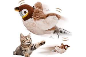 Axinyijia 2025 Nouveaux Jouet Oiseau Qui Vole pour Chat, Jouets Interactif Oiseaux Volant Chats, Simulated Chirping Bird Cat Toy