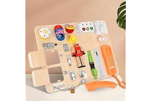 Do-Electr Busy Board Juguetes para NiñOs PequeñOs Juguete de Tablero de pestillos Tablero Sensorial Juguetes Educativos De Aprendizaje Temprano Desbloqueo De Cordones De Zapatos A los niños