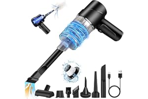 TENGWUDZ Handstaubsauger Kabelloser 6000Pa Mini 120W 3 in 1 4000mAh Druckluft Multifunktionale Tragbarer Leichter AutoStaubsauger für den Auto,Haus,Küche Schwarz