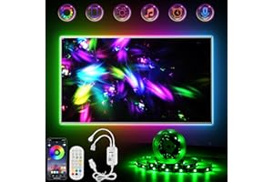 ETRLNXY TV LED Podświetlenia 3.5M, Led Strip Lights z Bluetooth APP Control dla 43-65 cala TV, 16 milionów kolorów,Music Sync+wrażliwy Mic,Timing Function,Samoprzylepna,Adapter USB Powered dla 45 55 58 65 70 Cali