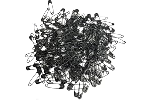 GRIDS LONDON LTD 100 Safety Pins BLACK 18mm Small Tiny Mini Pins Metal Sewing Art Craft Size Tiny Tag Dress Pin (Black)